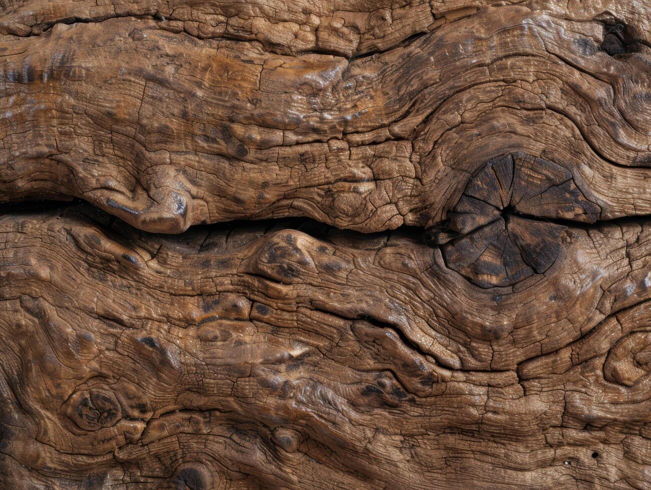 Detailed texture of weathered and cracked wood surface photo