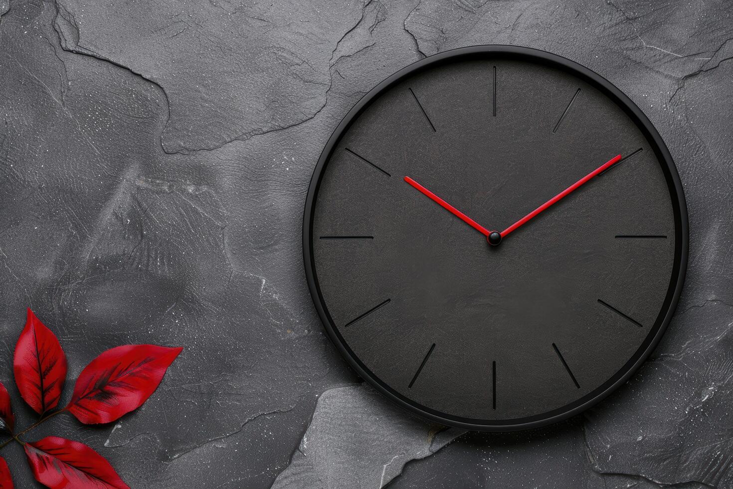 modern minimalist clock on dark slate background photo