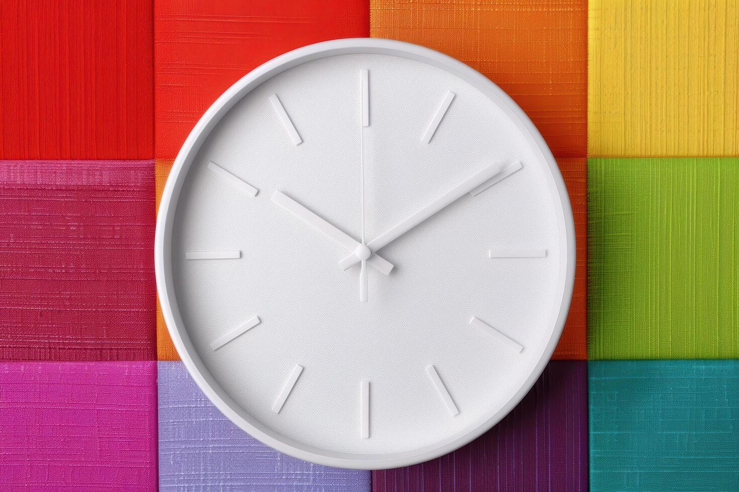 modern minimalist clock on colorful background photo