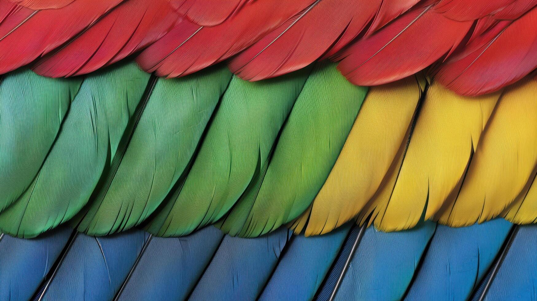 Vibrant feather pattern in rainbow colors photo