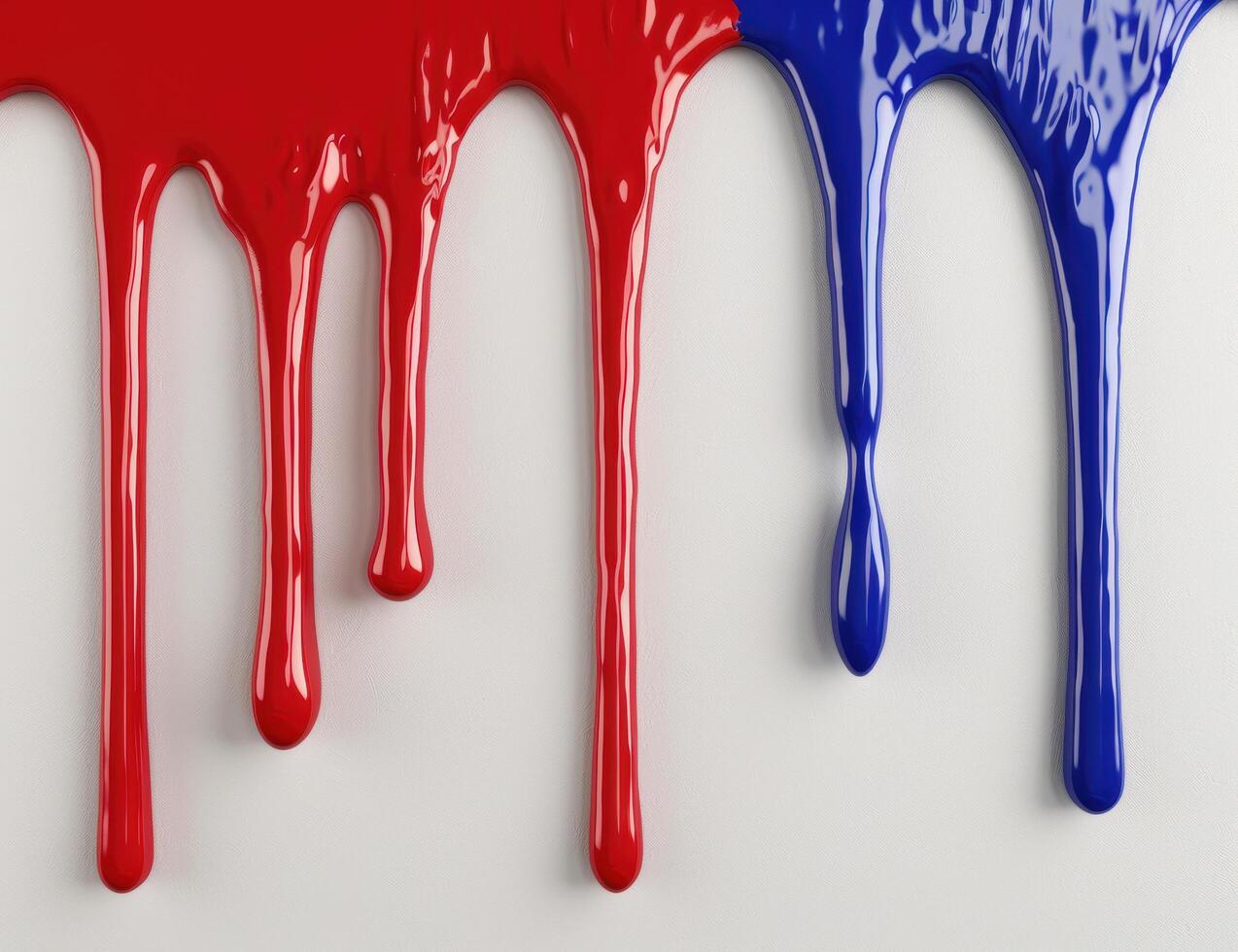 Colorful paint drips on a white background photo