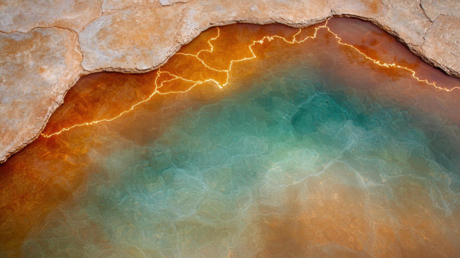 Vibrant natural mineral pool photo