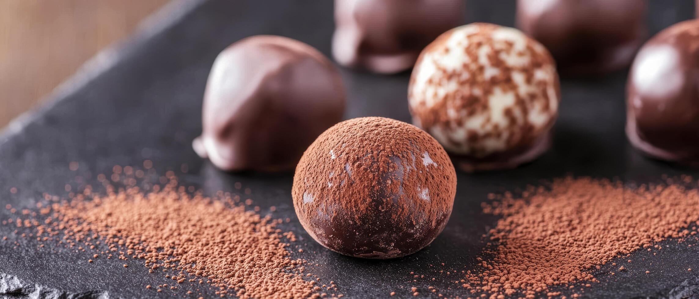 Delicious homemade chocolate truffles photo