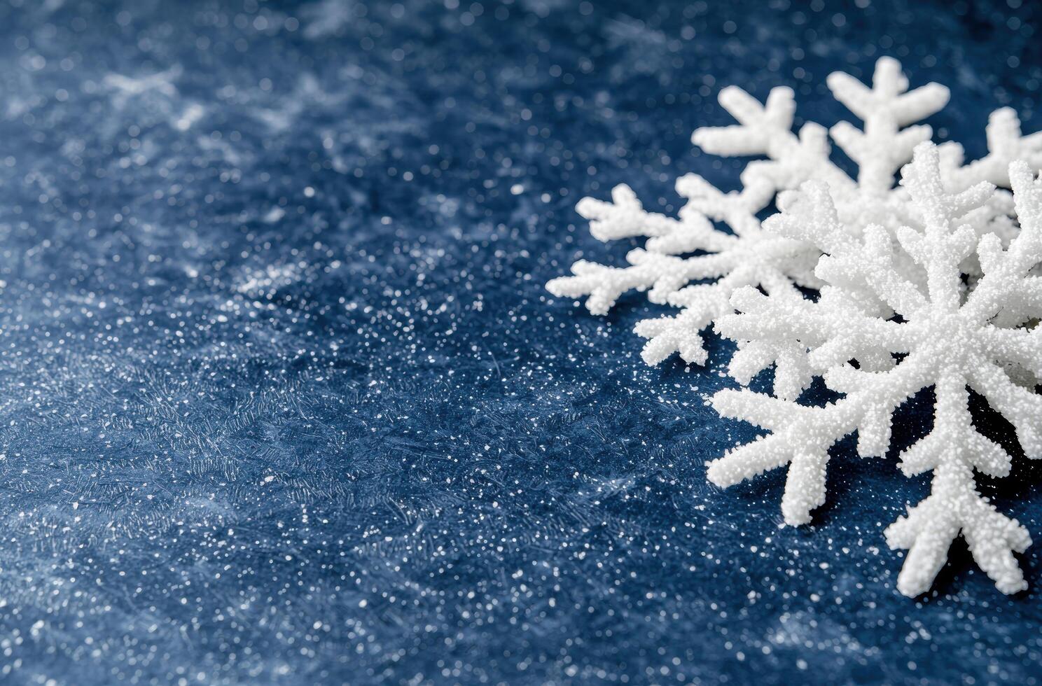 Sparkling winter wonderland with snowflakes photo