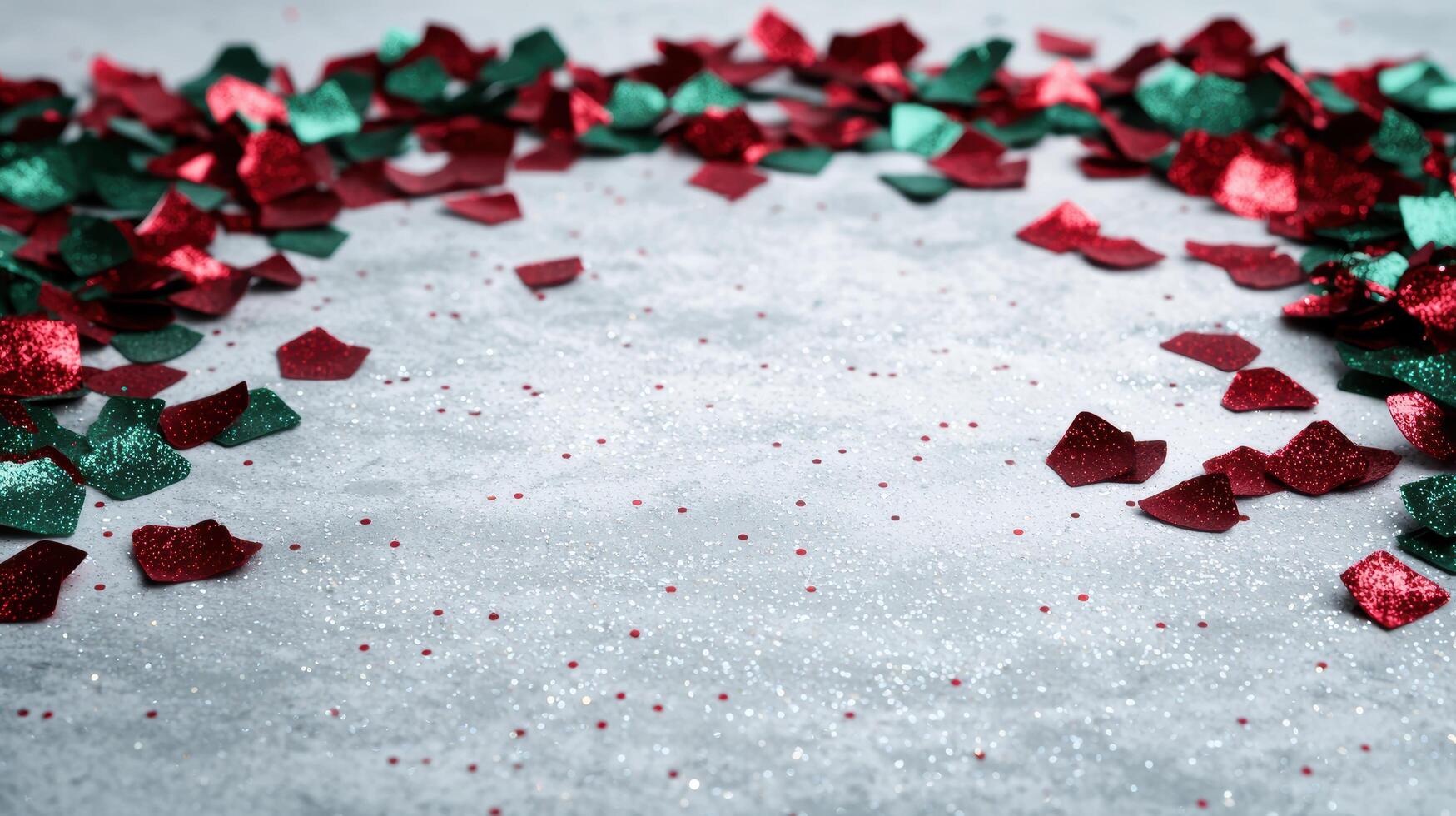 festive holiday background with red and green glitter photo