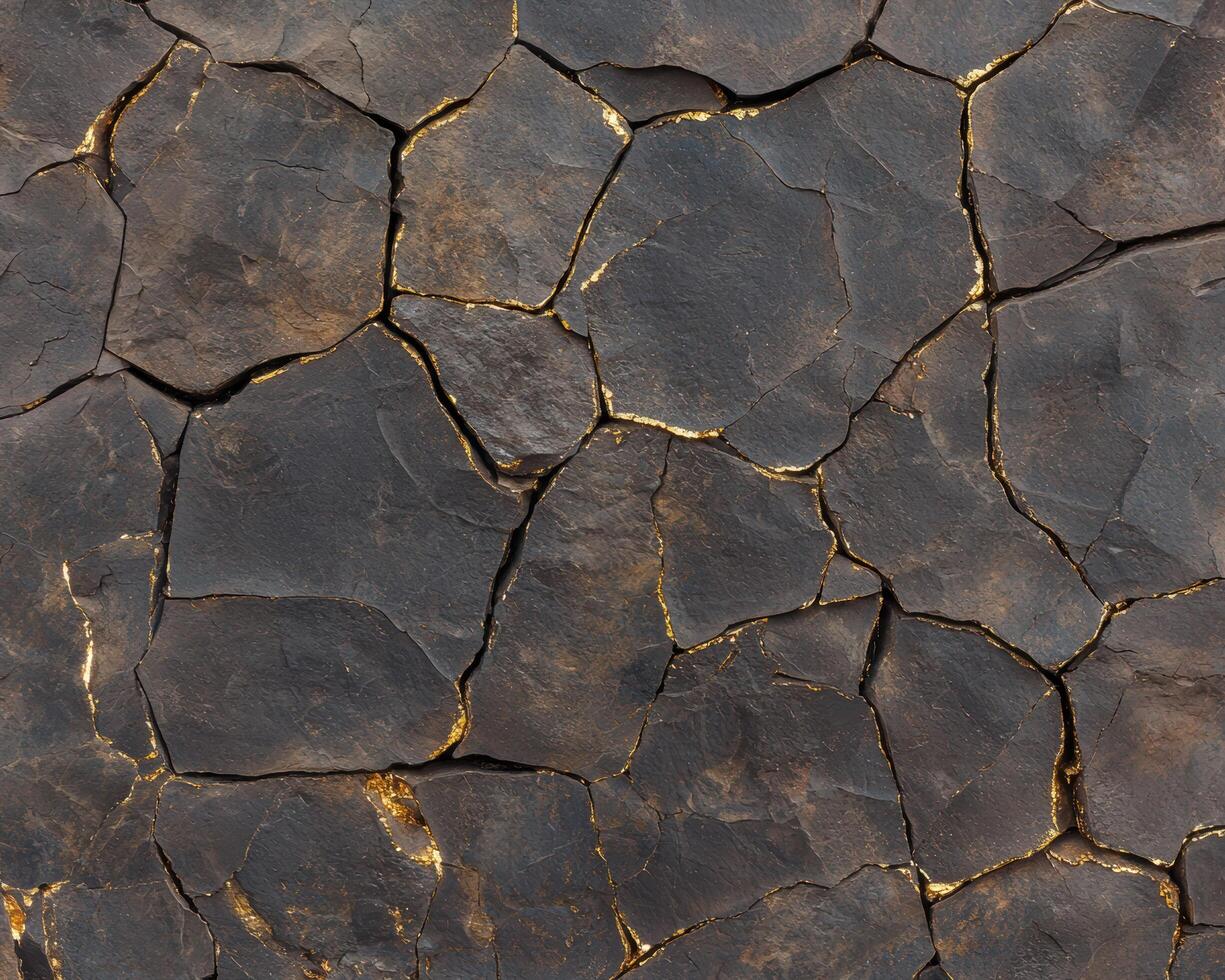 Cracked golden marble texture background photo
