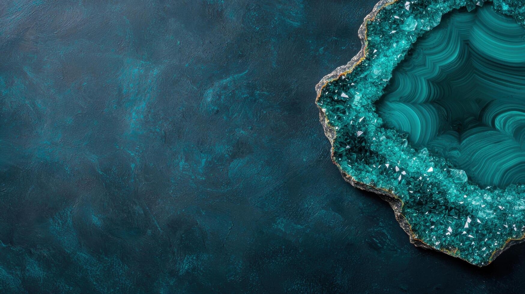 Stunning turquoise geode crystal formation photo
