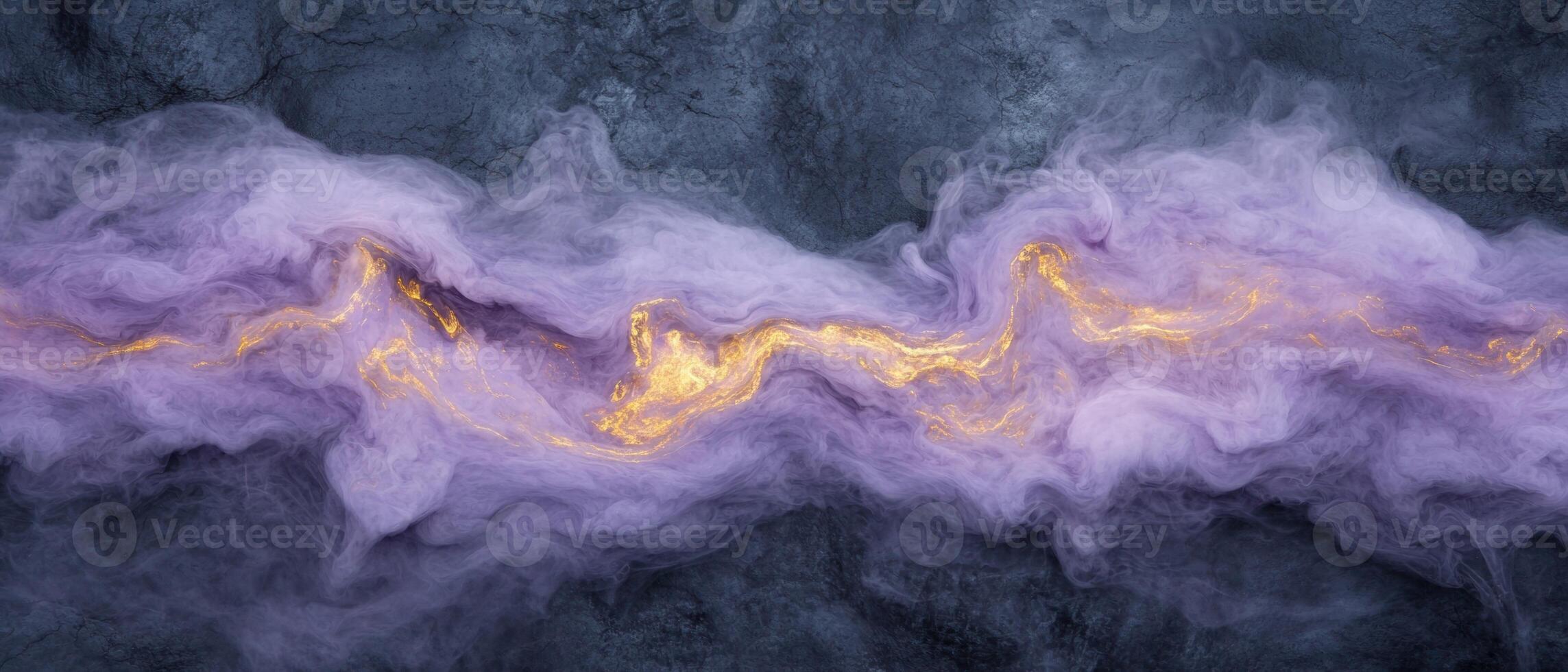 Ethereal smoke and golden swirls photo