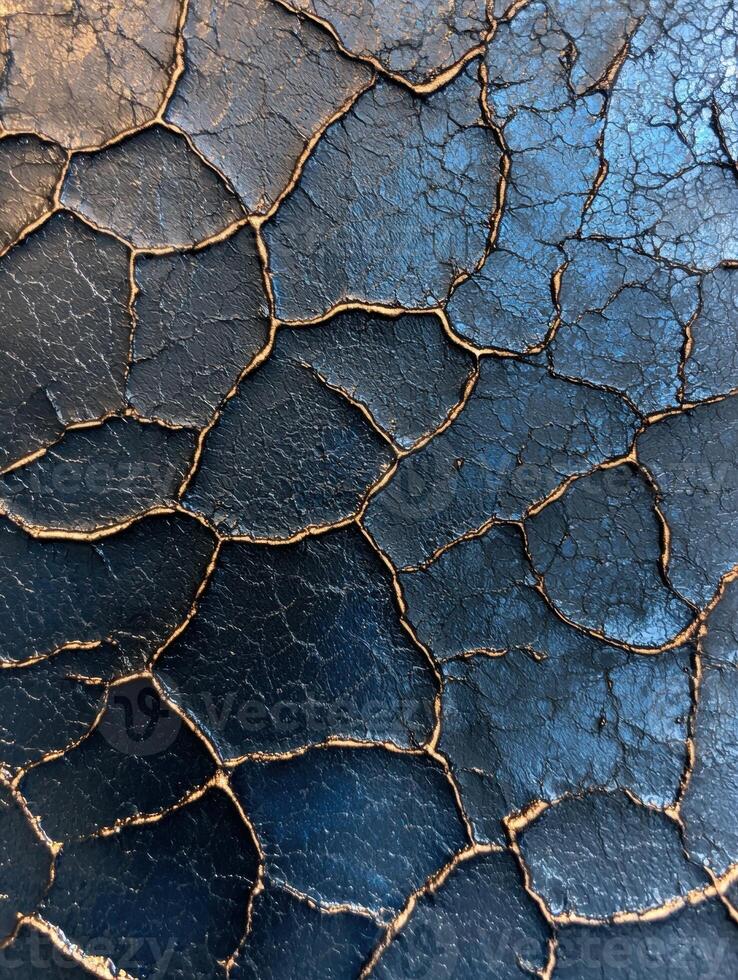 Cracked and weathered surface with intricate patterns photo
