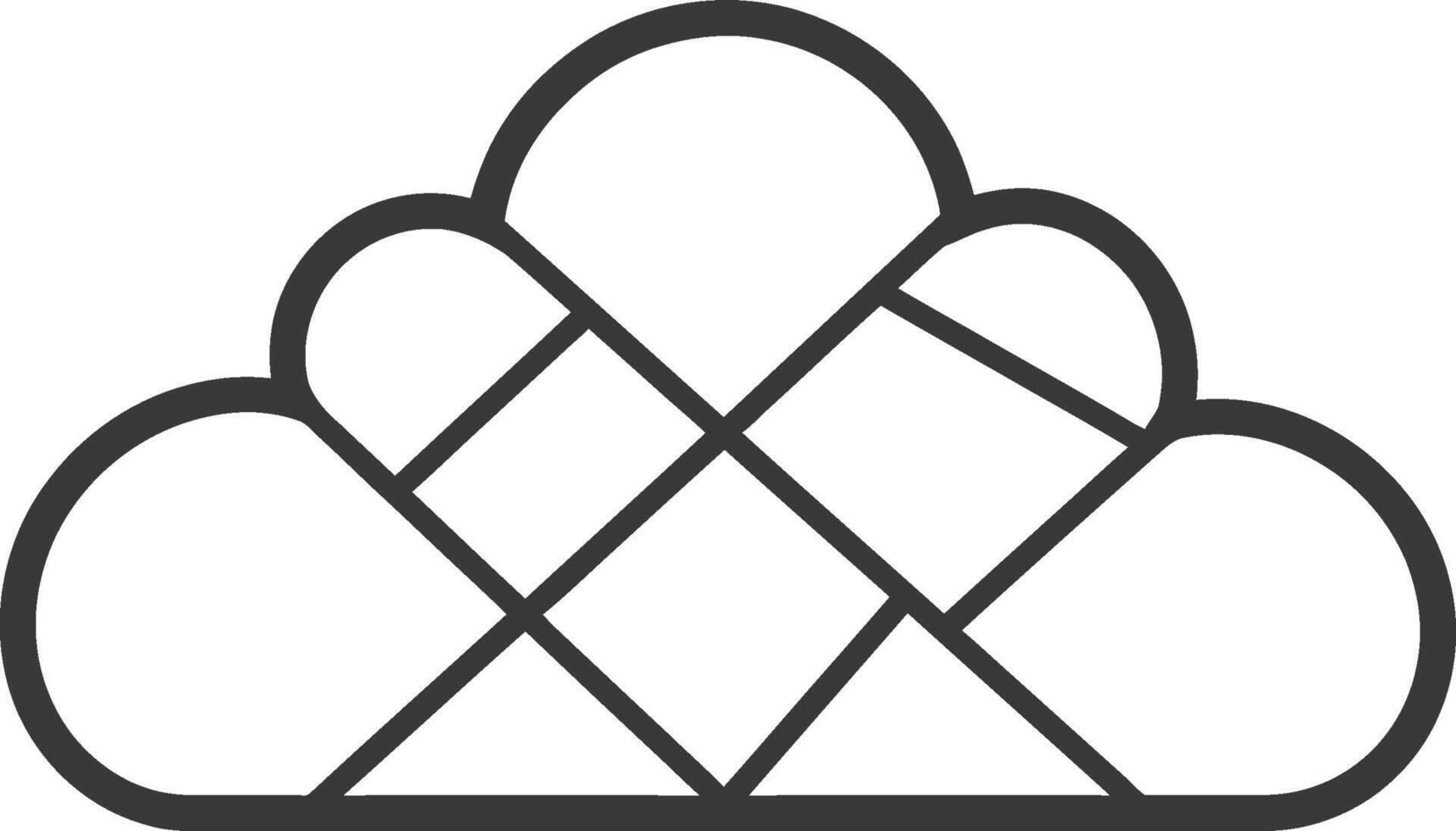 Cloud with a grid pattern vector