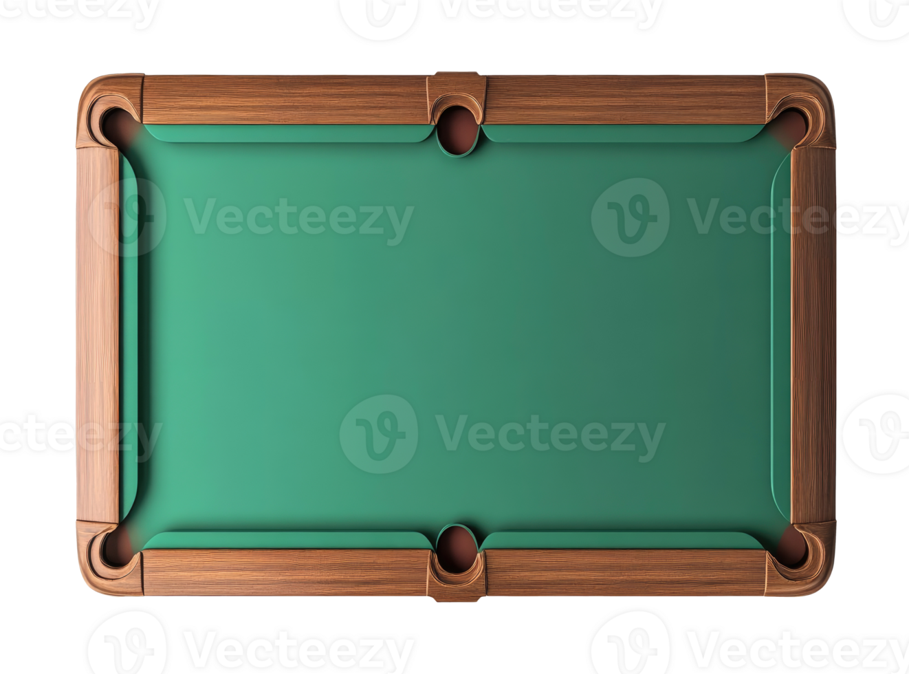 Empty pool table isolated on transparent background, top view png