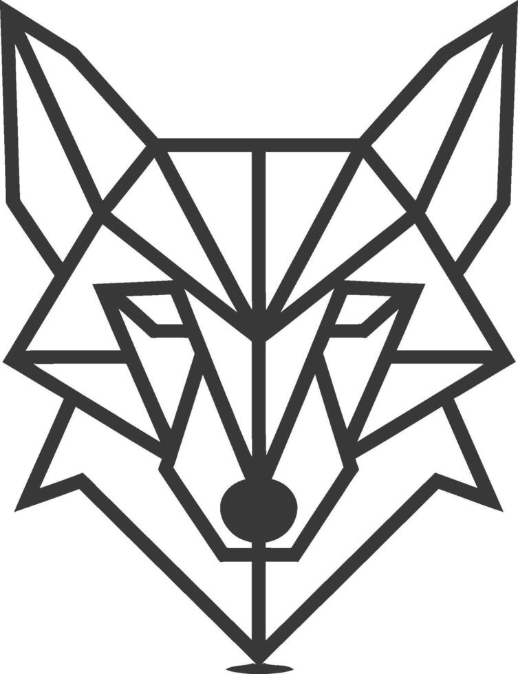 geometric art design wolf design Simple and bold vector