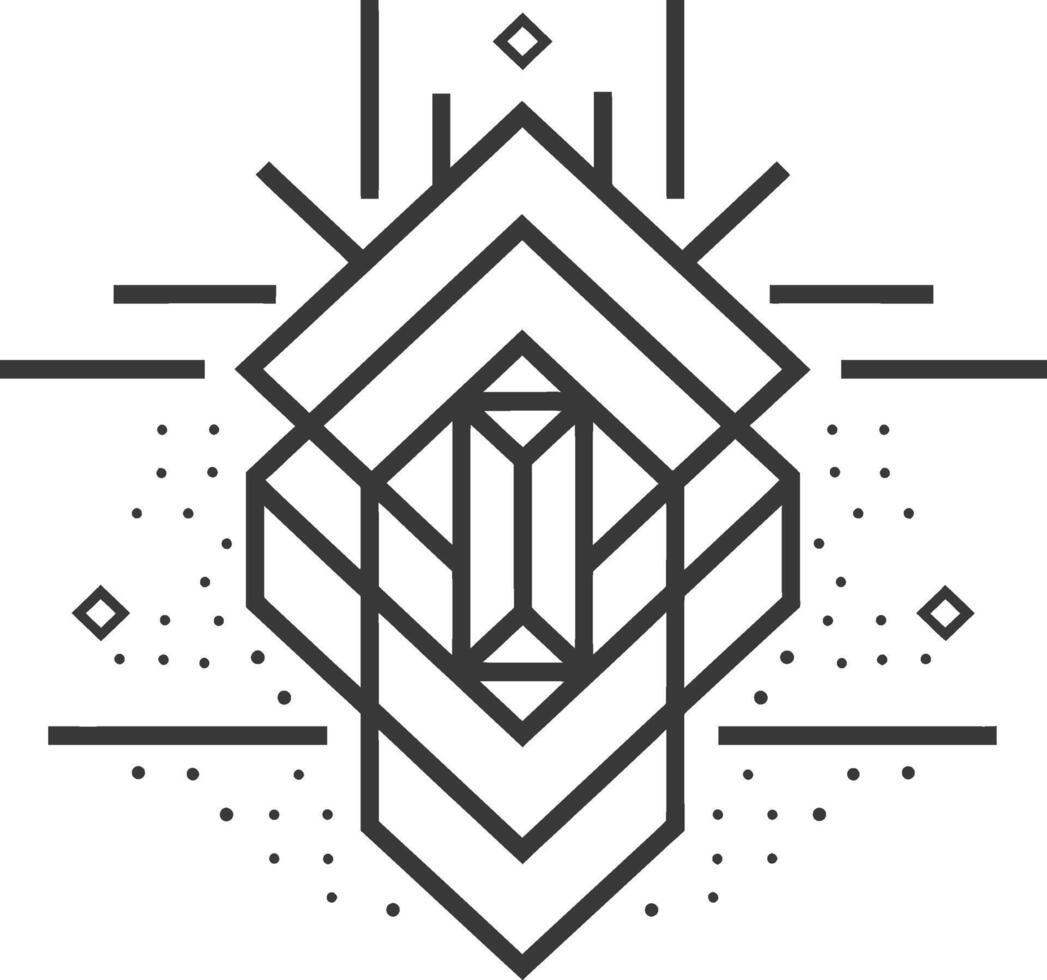 Geometric abstract art with intricate lines vector