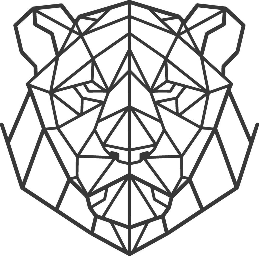 A geometric drawing of a lion's head vector