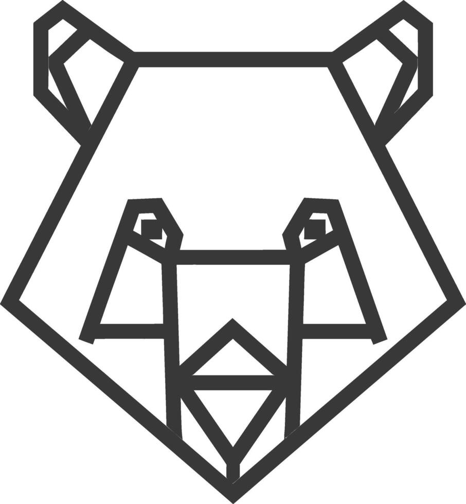 A bear head with geometric shapes on it vector
