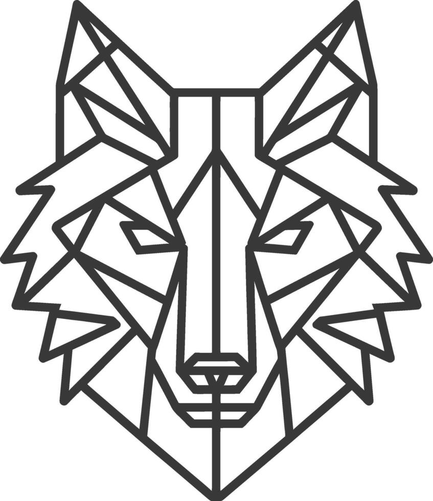geometric art design wolf a modern take on a classic vector