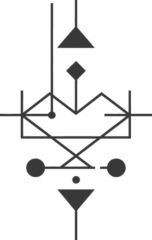 Geometric abstract art with black lines and shapes vector