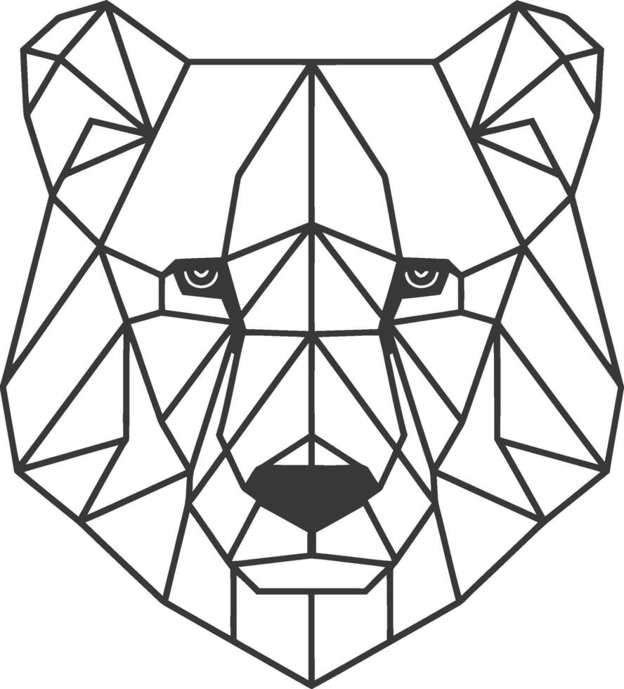 A bear head made of geometric shapes vector