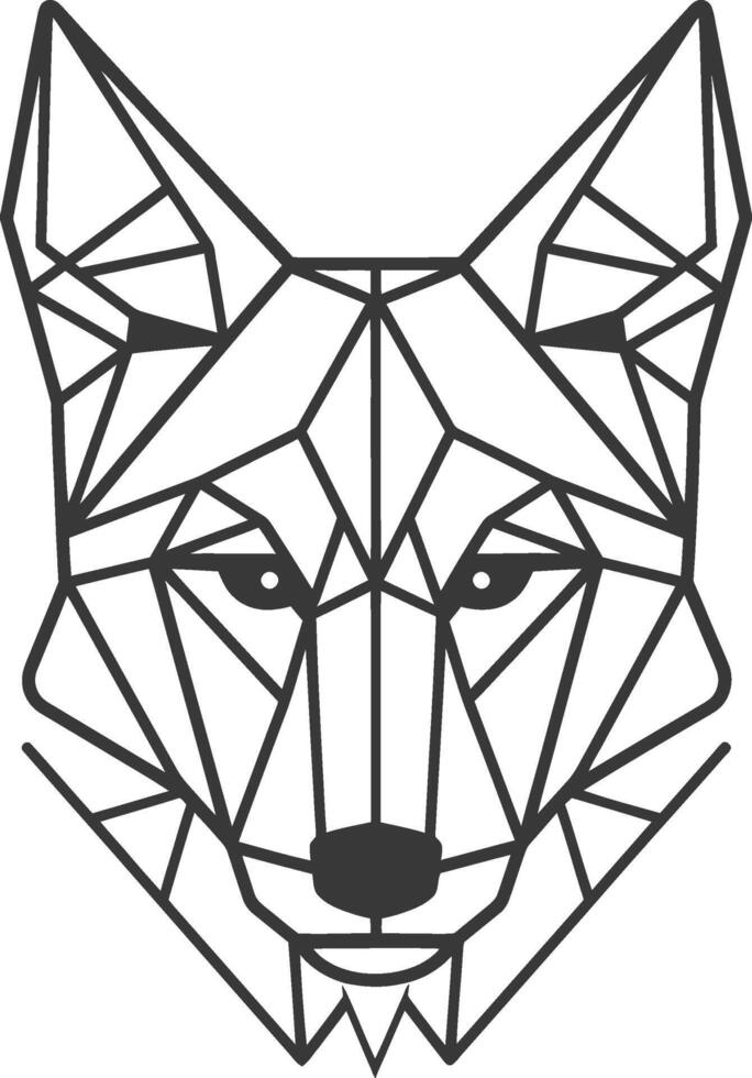 geometric art design wolf design Minimalist and stylish vector