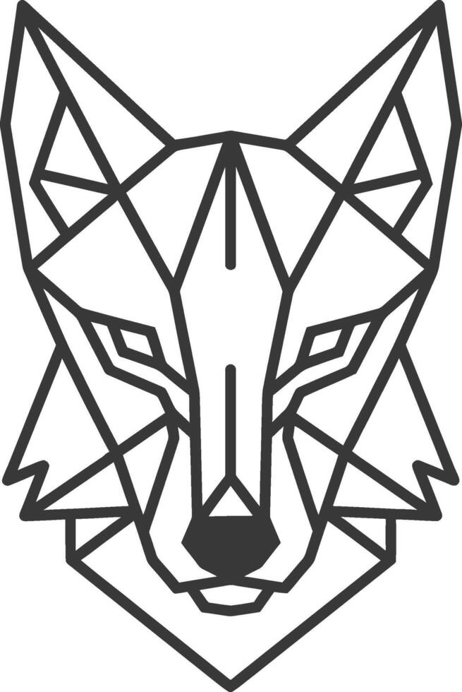 geometric art design wolf head with sharp lines vector