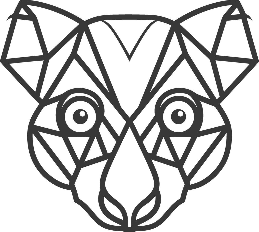 Geometric animal art a lemur with sharp lines vector