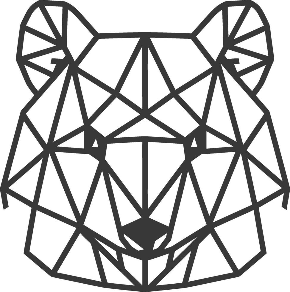 A bear head made out of geometric shapes vector