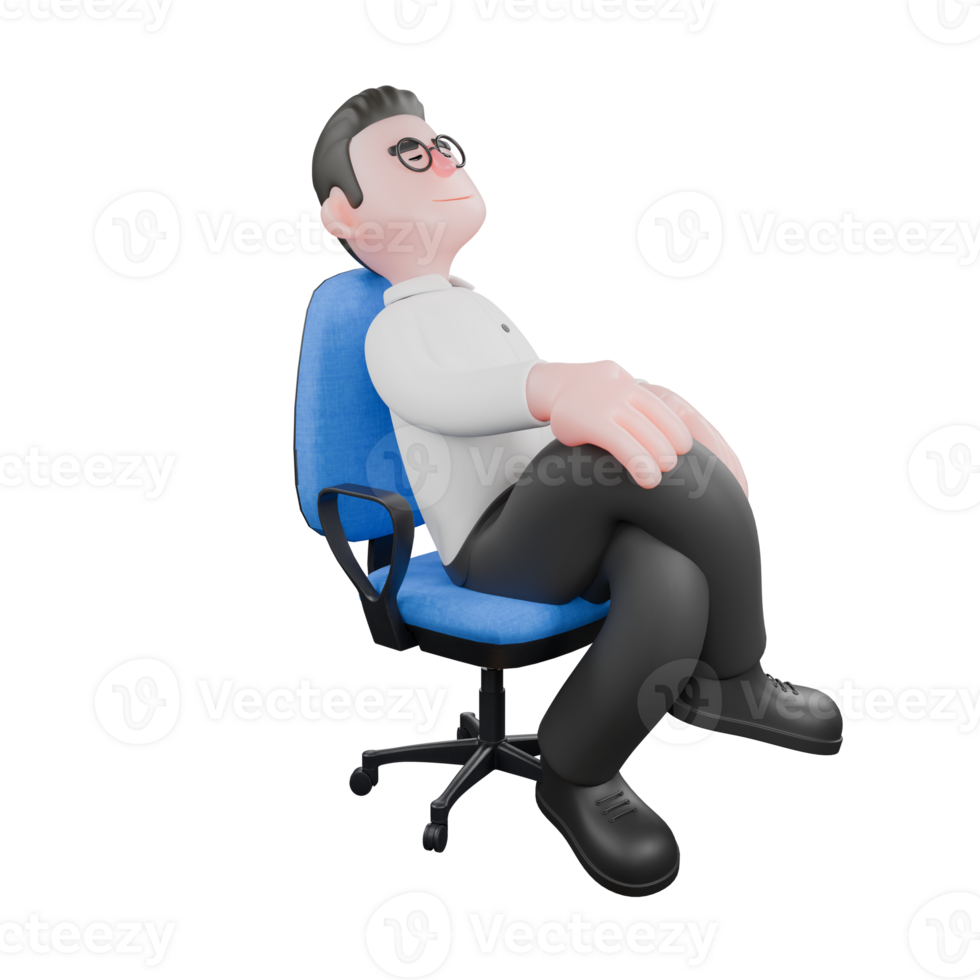 Film Set Cartoon Producer. A male producer sits on a chair with his legs crossed and his hands are on his knees. Producer Character png