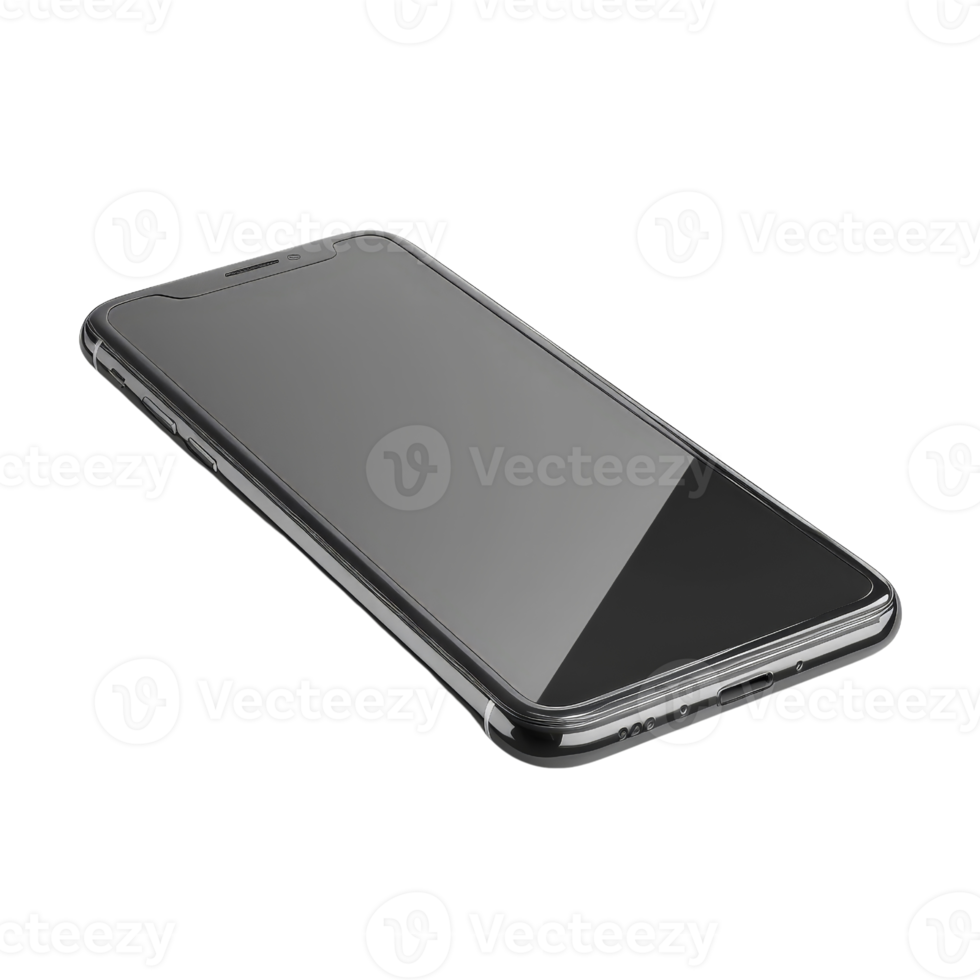 Sleek Black Smartphone Mockup Mobile Phone Technology Screen Display App Device png