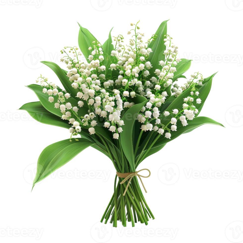 Lush Lily of the Valley Bouquet Spring Flowers Floral Arrangement png