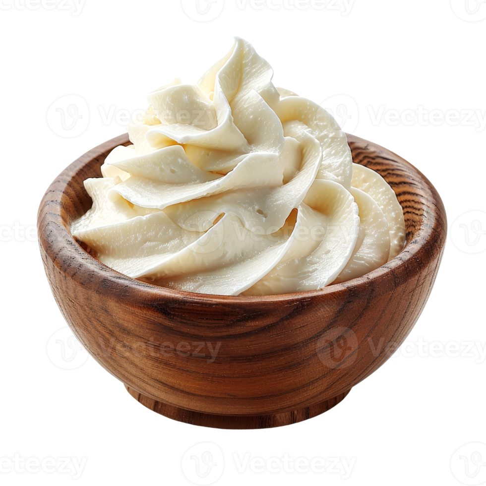 Creamy Whipped Butter in Wooden Bowl Food Photography png