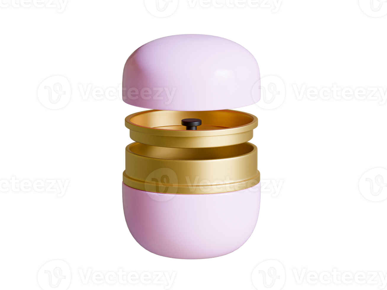 A pink and gold object with a lid png
