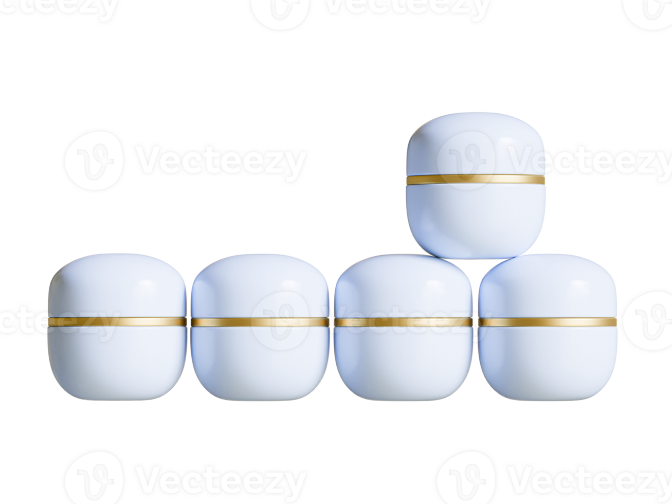 A group of white and gold pill containers png