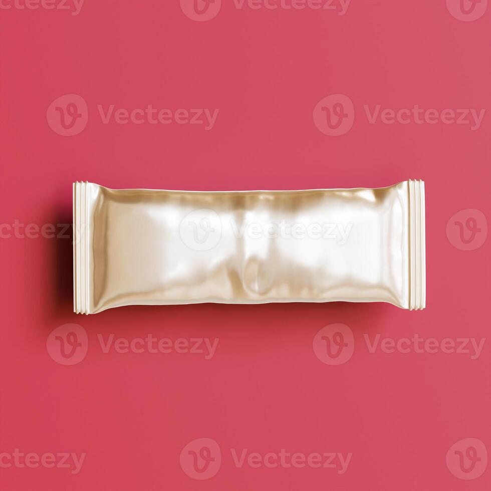 A white wrapper on a pink background photo