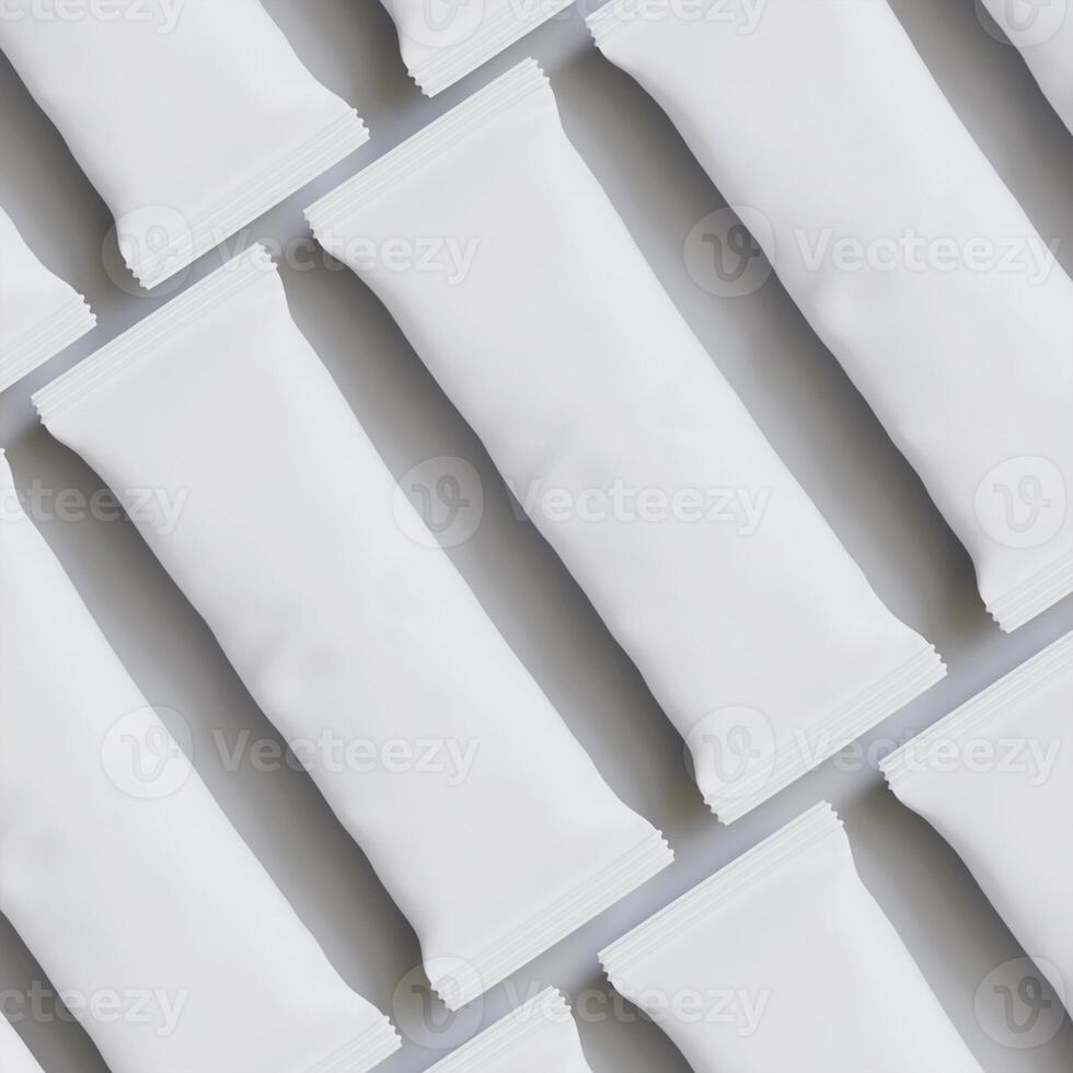 White paper packaging on a gray background photo