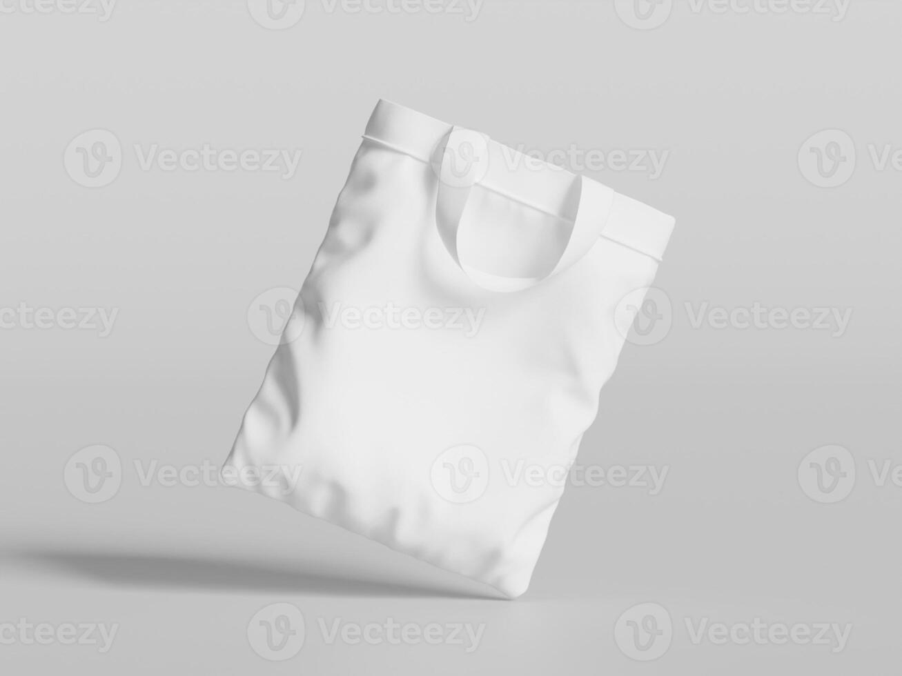 White bag mockup on grey background 3d render photo