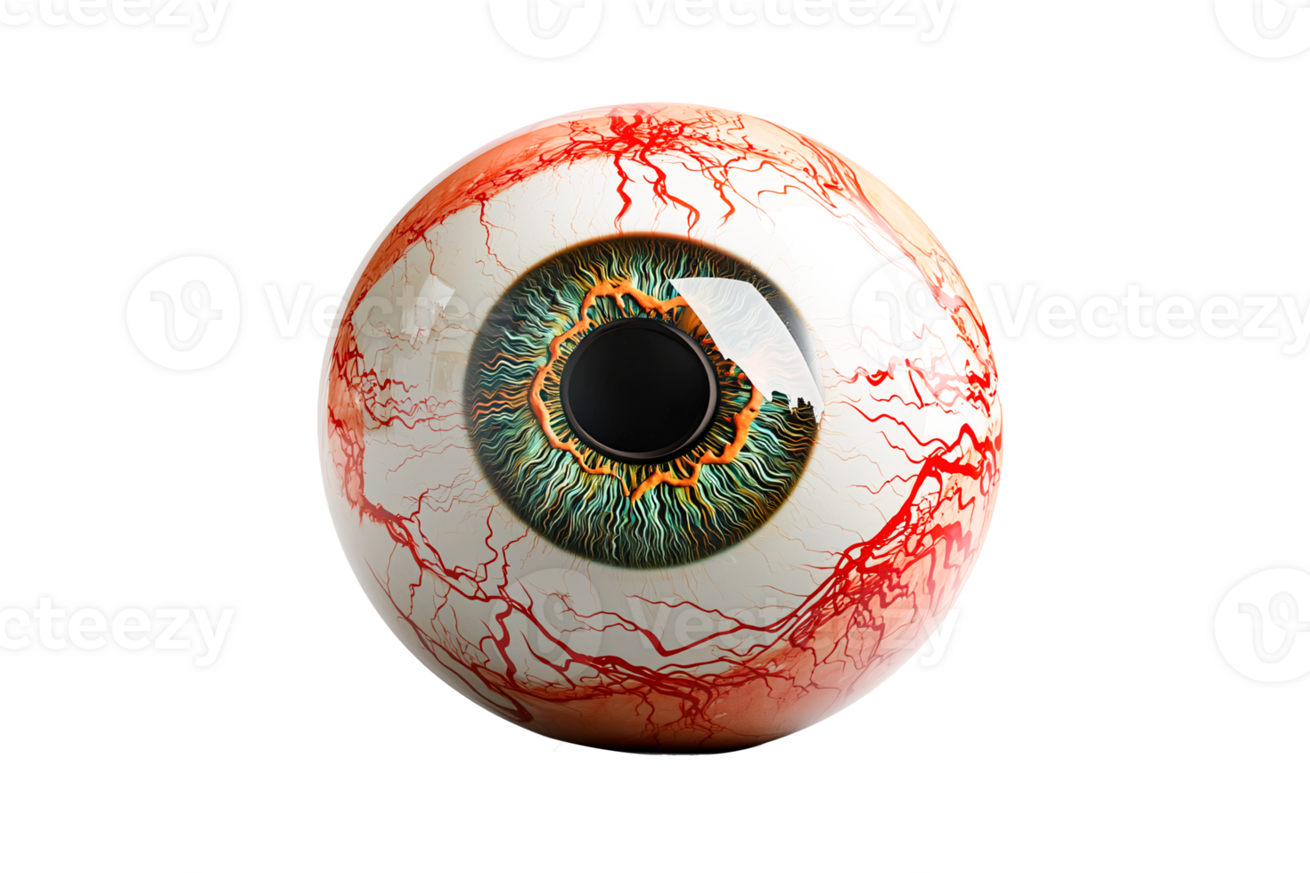 Eyeball isolated on transparent background for anatomy and biology illustration png