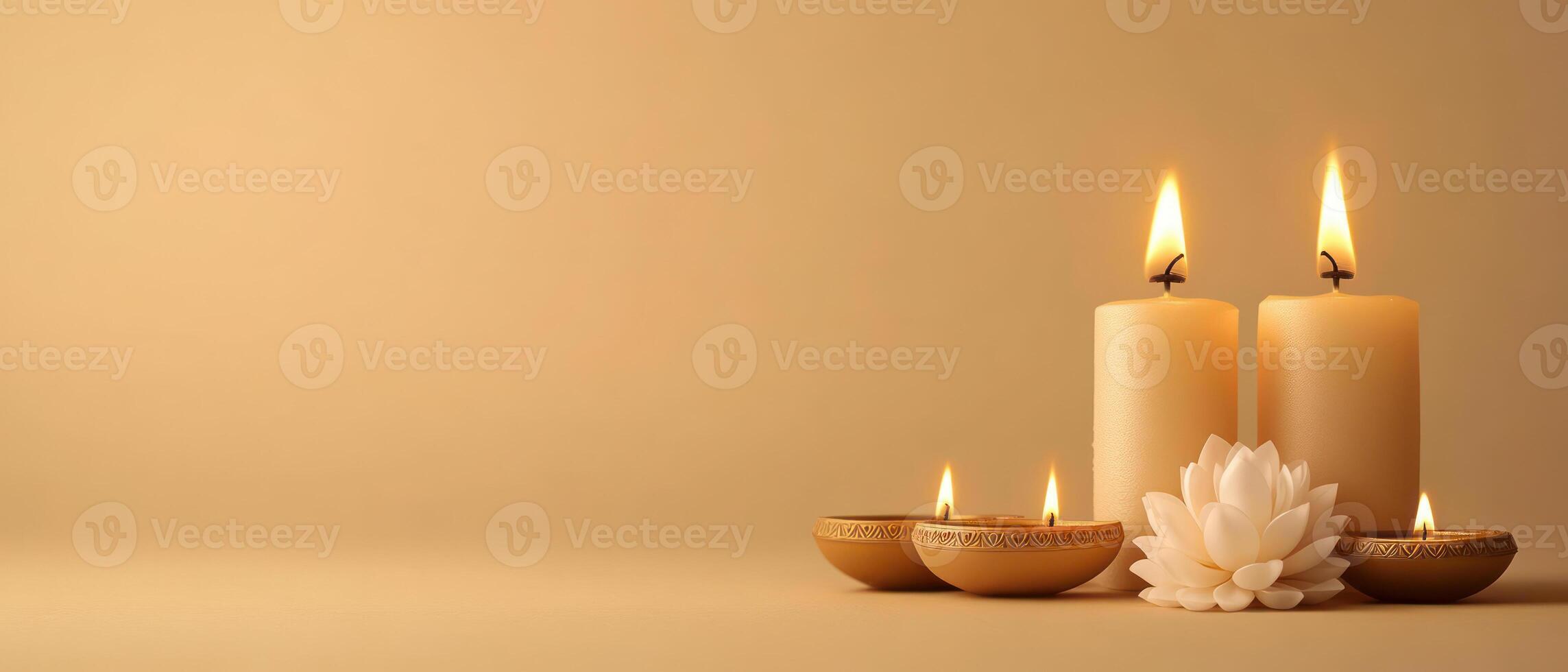 Elegant Diwali background with illuminated lanterns photo