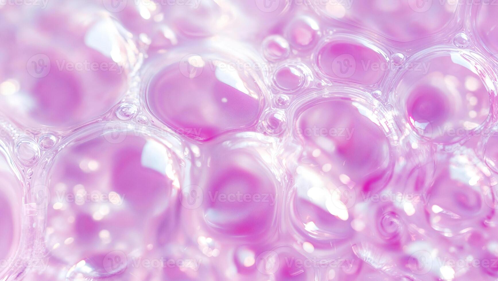 A close up of soap bubbles on a pink background photo