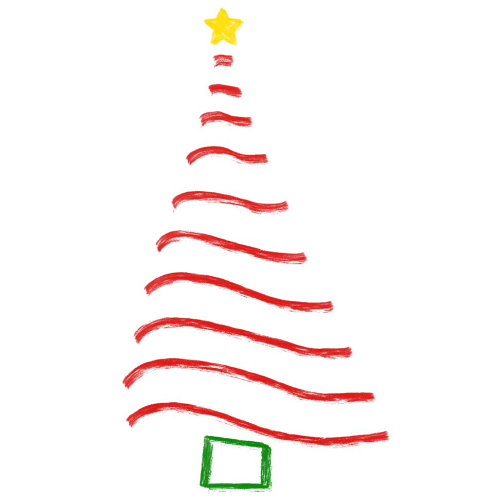 Simplistic Red Christmas Tree with a Star png