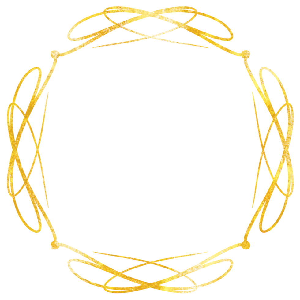 A decorative golden frame with curved lines png