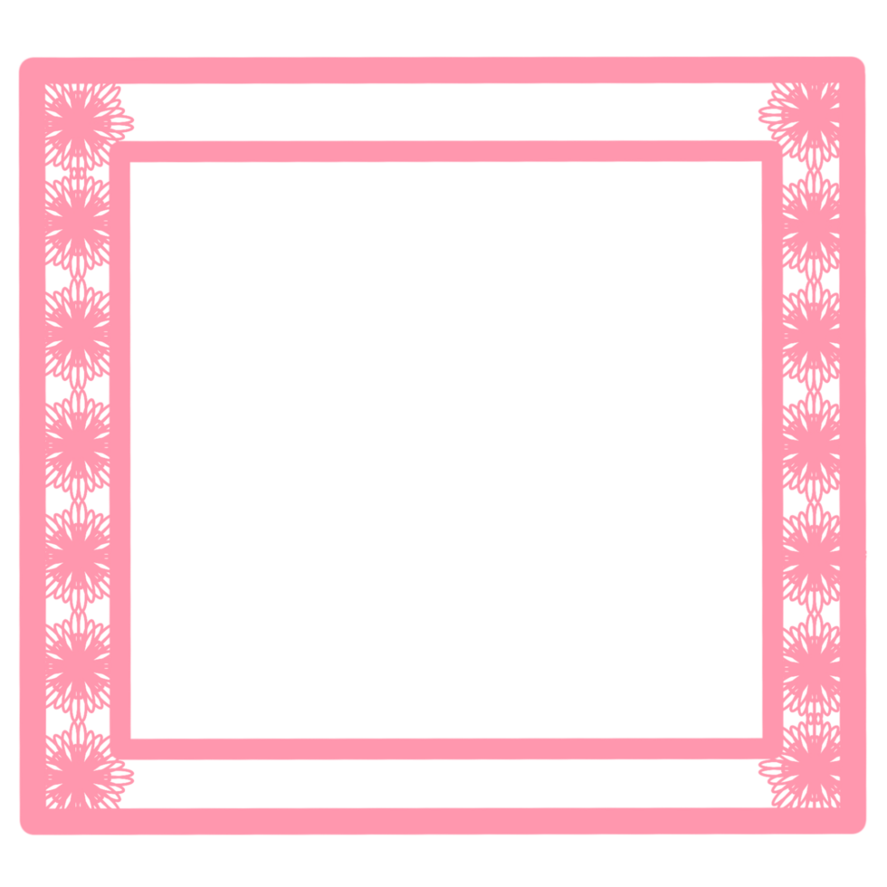 A pink square frame with a pattern png