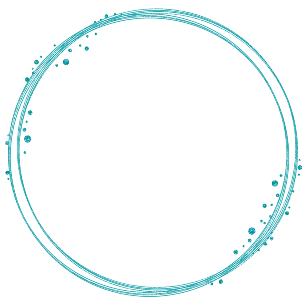 Decorative blue circle frame, with a white circle interior png