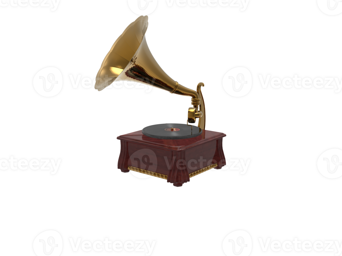 golden Phonograph on a transparent background png