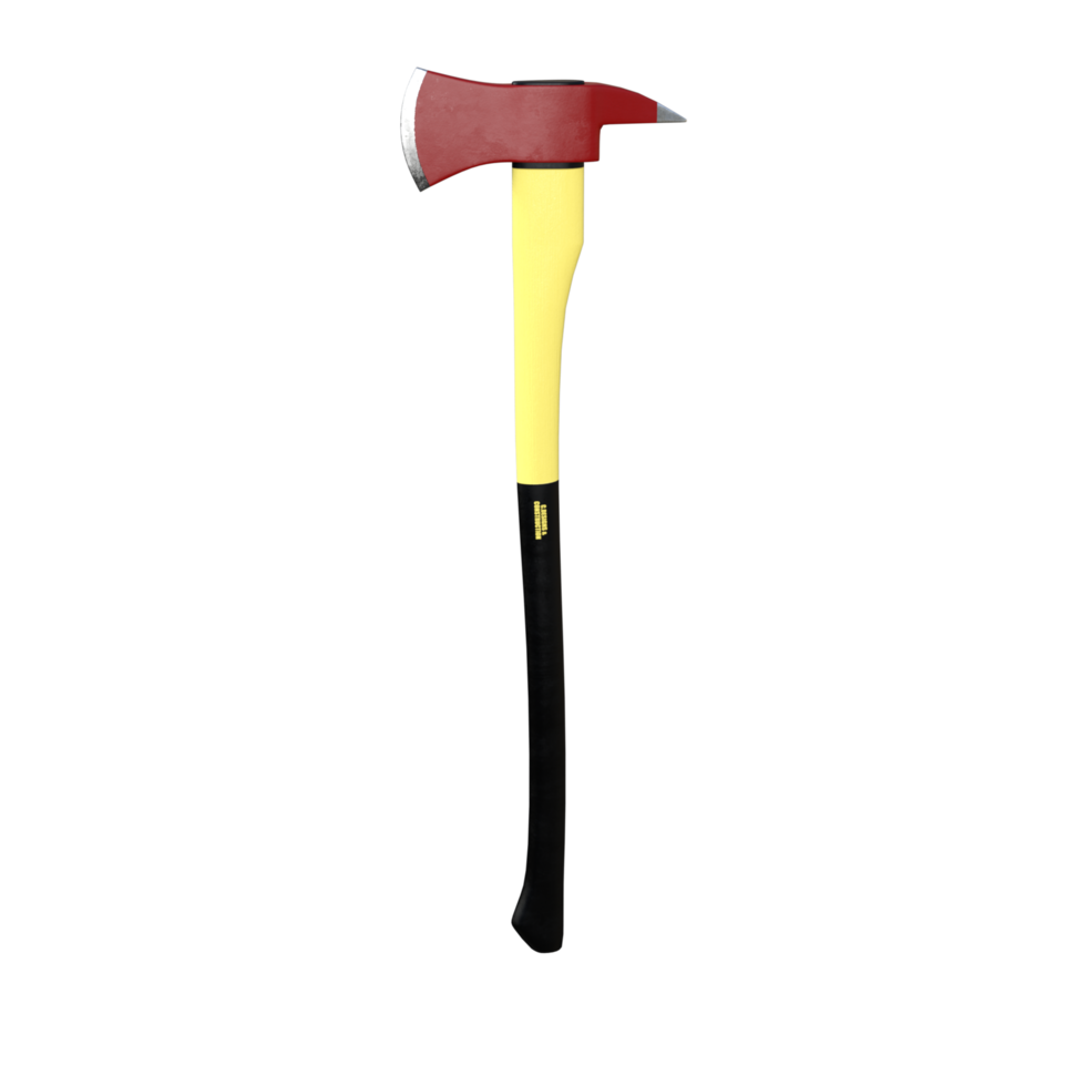 axe with a wooden handle on a transparent background png