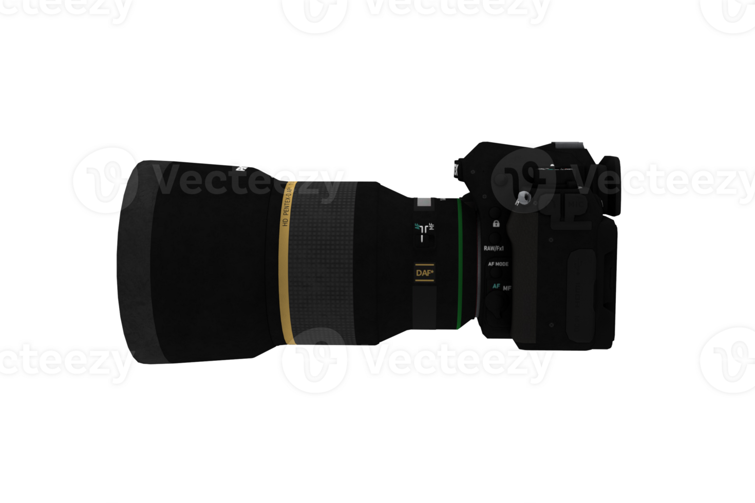 digital camera winth lens on a transparent background png
