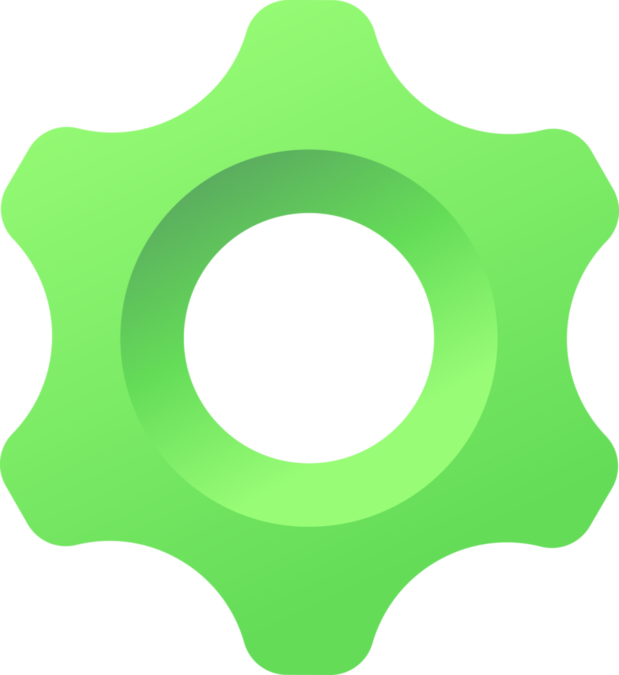 Light green gear setting symbol icon png