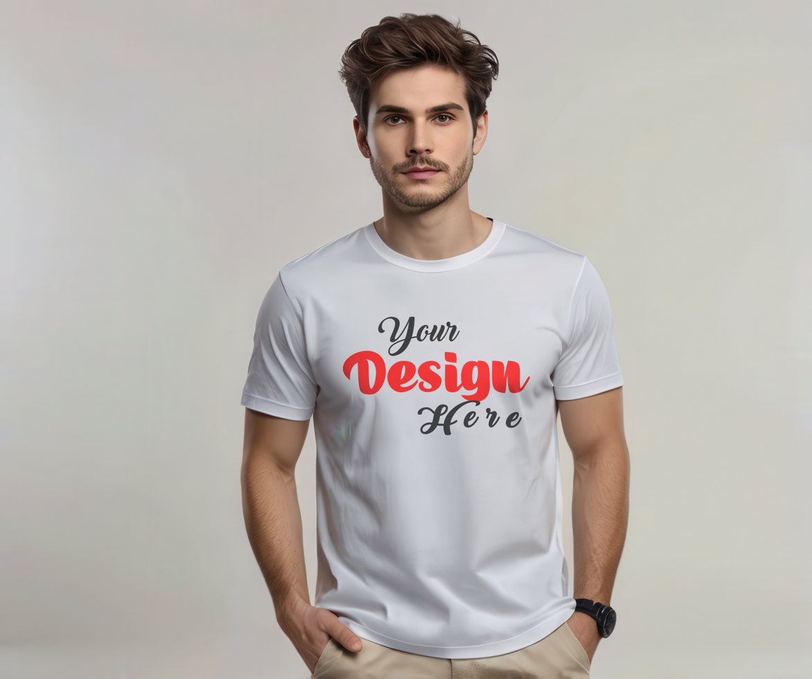 Clean and Modern T-Shirt Mockup Template Front View psd