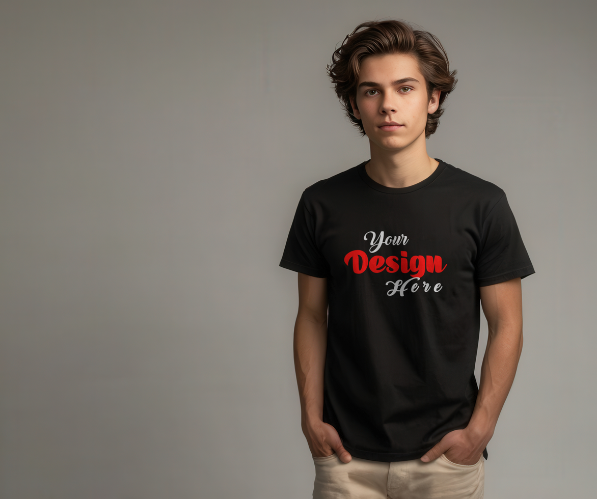 Front View Mockup of a Clean Graphic T-Shirt Template psd