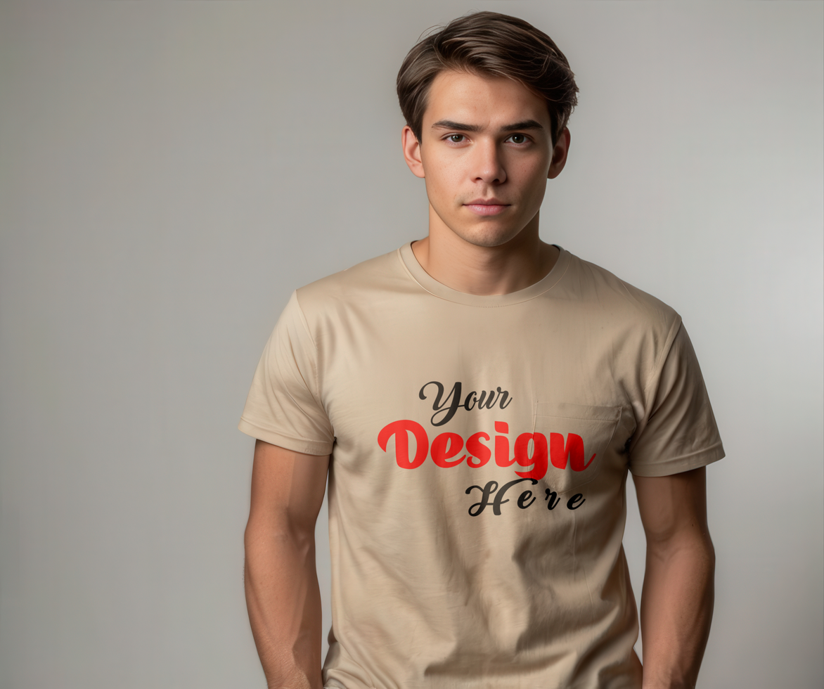 Professional Clean Graphic T-Shirt Template Front View psd