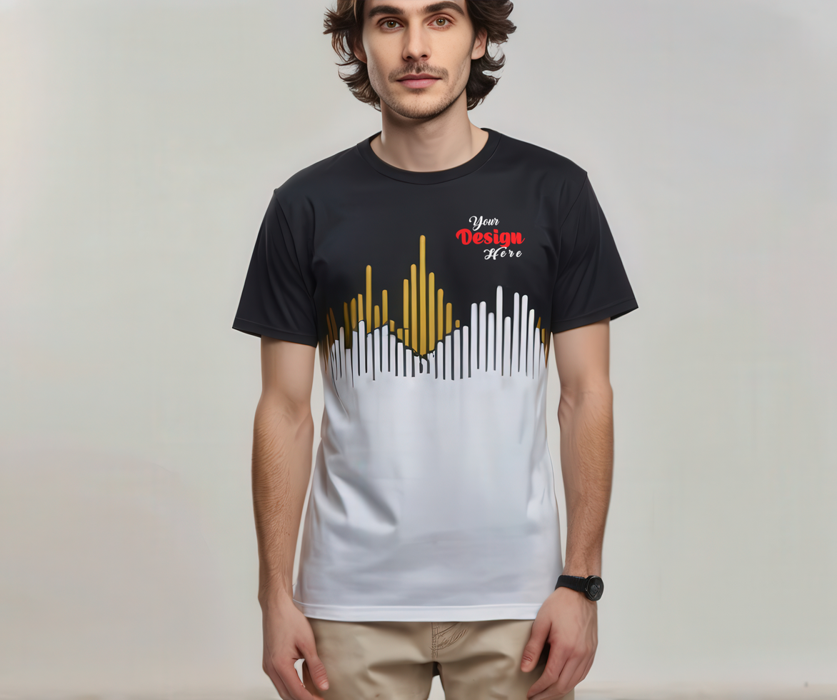 Aesthetic Front View T-Shirt Mockup Template for Graphics psd